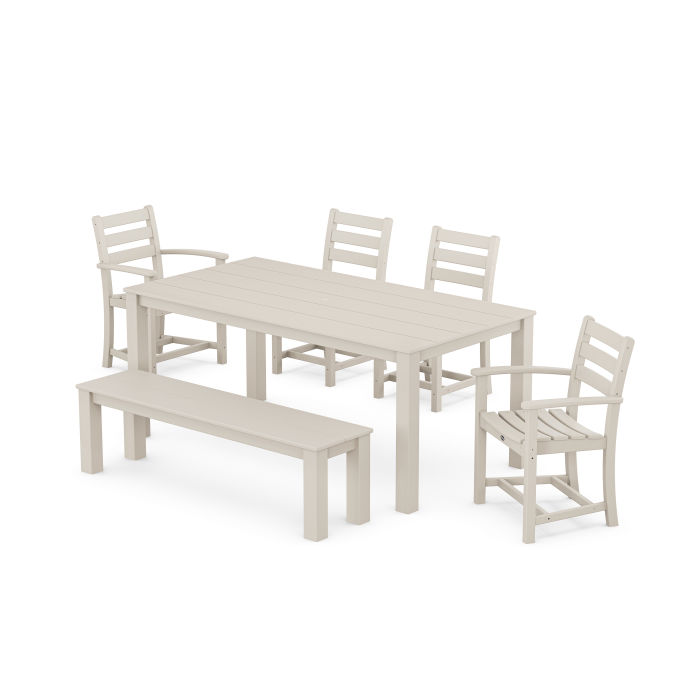 POLYWOOD Monterey Bay 6-Piece Parsons Dining Set with Bench