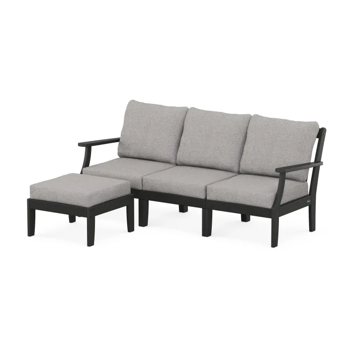 POLYWOOD Yacht Club Modular 4-Piece Deep Seating Set with Ottoman