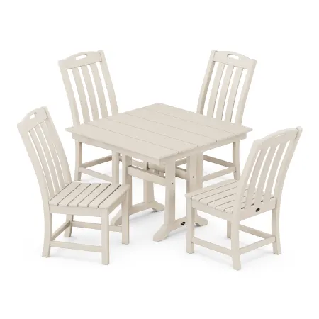 Trex Outdoor Furniture Yacht Club 5-Piece Farmhouse Trestle Side Chair Dining Set