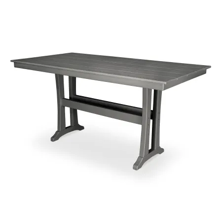 Trex Outdoor Furniture Farmhouse 37" x 72" Counter Table in Stepping Stone