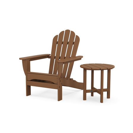 POLYWOOD Monterey Bay Adirondack Chair with Side Table in Tree House
