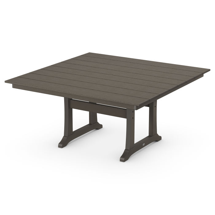 Farmhouse Trestle 59" Dining Table in Vintage Finish