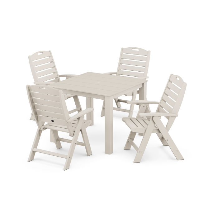 POLYWOOD Yacht Club Highback Chair 5-Piece Parsons Dining Set