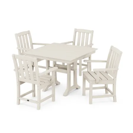 Trex Outdoor Furniture Cape Cod 5-Piece Farmhouse Dining Set with Trestle Legs