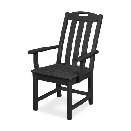 Trex Outdoor Furniture Yacht Club Dining Arm Chair in Charcoal Black