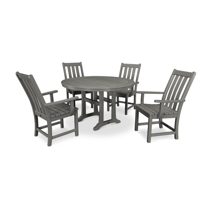Vineyard 5-Piece Nautical Trestle Dining Set