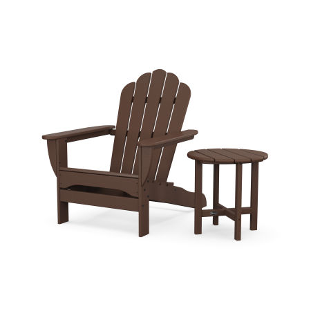 POLYWOOD Monterey Bay Oversized Adirondack Chair with Side Table in Vintage Lantern