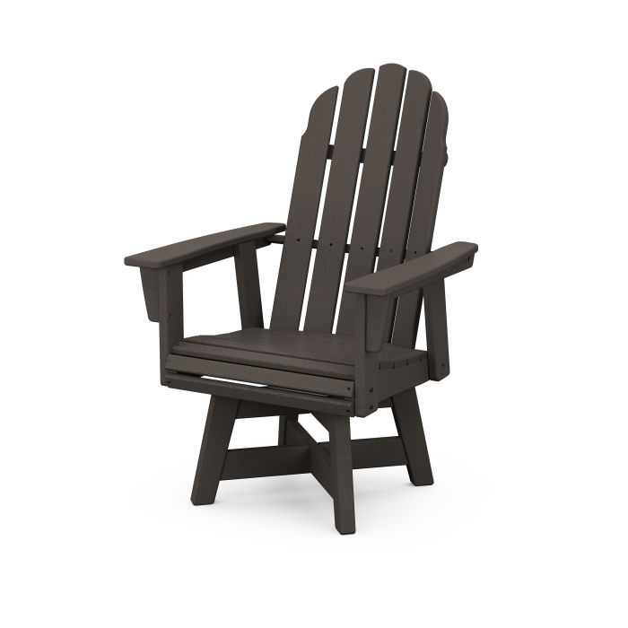 Vineyard Curveback Adirondack Swivel Dining Chair in Vintage Finish