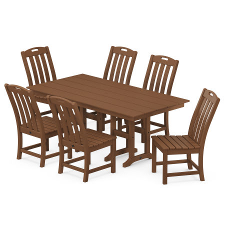 Yacht Club 7-Piece Farmhouse Side Chair Dining Set in Tree House