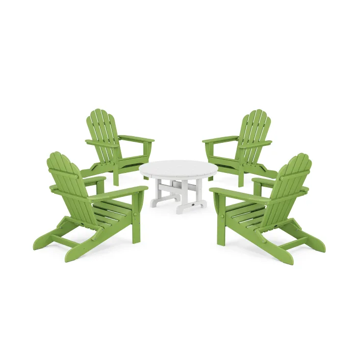 POLYWOOD 5-Piece Monterey Bay Folding Adirondack Chair Conversation Group