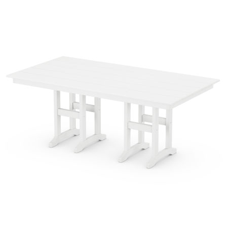 POLYWOOD Monterey Bay 37" x 72" Dining Table in Classic White