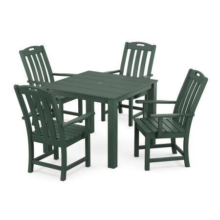 POLYWOOD Yacht Club 5-Piece Parsons Dining Set in Rainforest Canopy