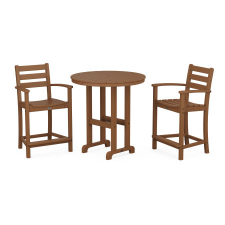 POLYWOOD Monterey Bay 3-Piece Arm Chair Counter Set in Tree House