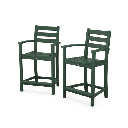 POLYWOOD Monterey Bay 2-Piece Counter Chair Set in Rainforest Canopy