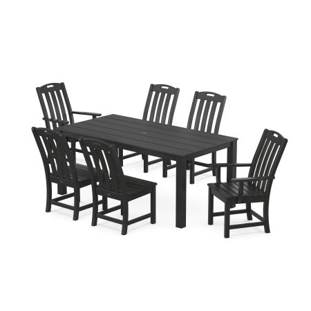 POLYWOOD Yacht Club 7-Piece Parsons Dining Set in Charcoal Black