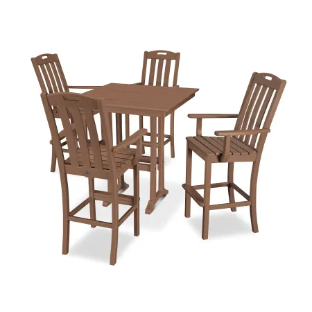 Trex Outdoor Furniture Yacht Club 5-Piece Farmhouse Arm Chair Bar Set in Tree House