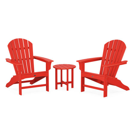 Trex Outdoor Furniture Yacht Club Shellback 3-Piece Adirondack Set in Sunset Red