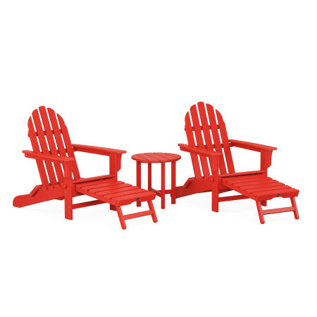 Trex Outdoor Furniture Cape Cod 3-Piece Ultimate Adirondack Set in Sunset Red