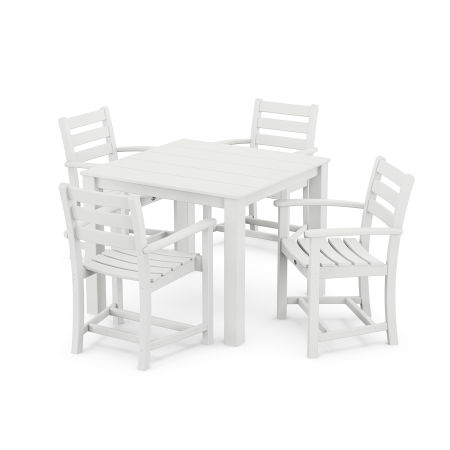 POLYWOOD Monterey Bay 5-Piece Parsons Dining Set in Classic White