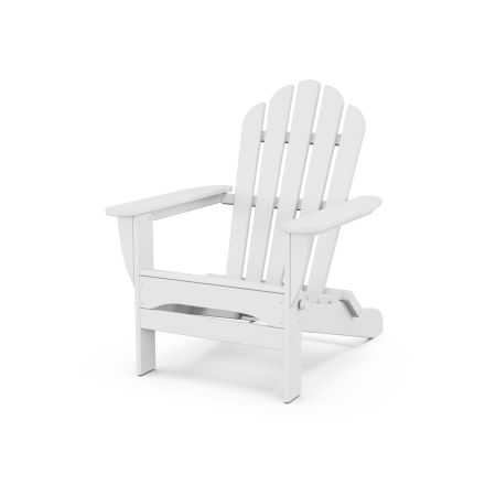 POLYWOOD Monterey Bay Folding Adirondack Chair in Classic White