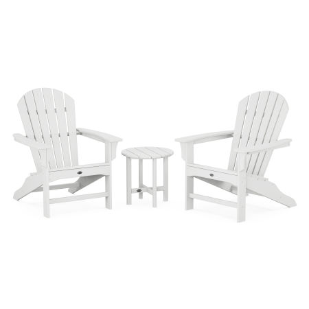 Trex Outdoor Furniture Yacht Club Shellback 3-Piece Adirondack Set in Classic White