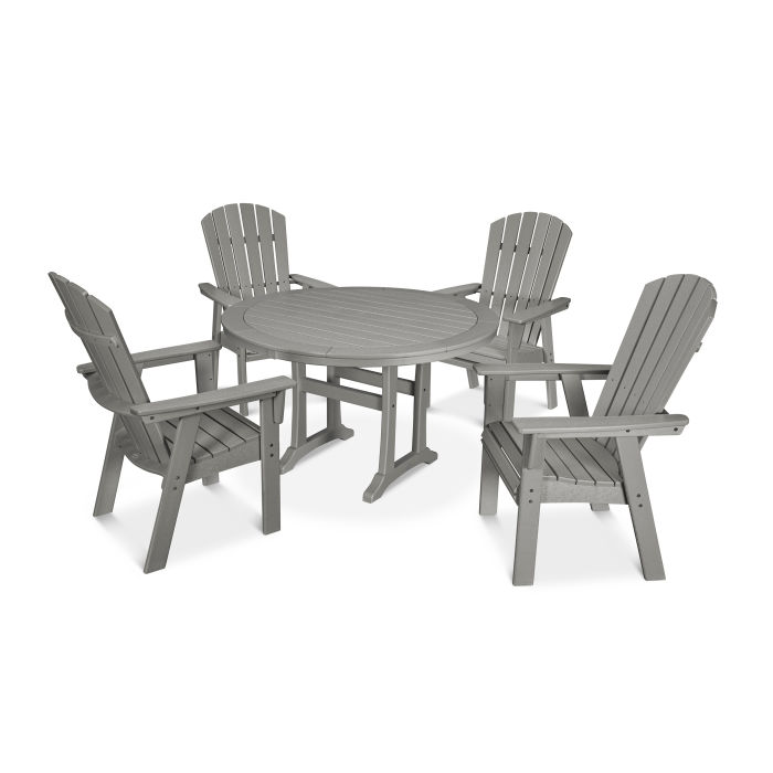 Nautical Adirondack 5-Piece Round Trestle Dining Set