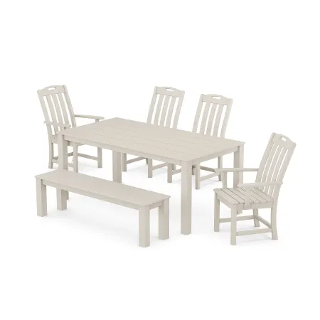 Trex Outdoor Furniture Yacht Club 6-Piece Parsons Dining Set with Bench