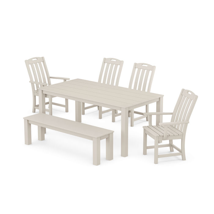 POLYWOOD Yacht Club 6-Piece Parsons Dining Set with Bench