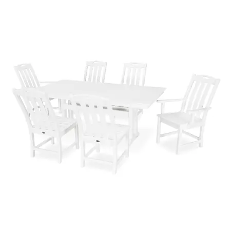 Trex Outdoor Furniture Yacht Club 7-Piece Farmhouse Dining Set in Classic White