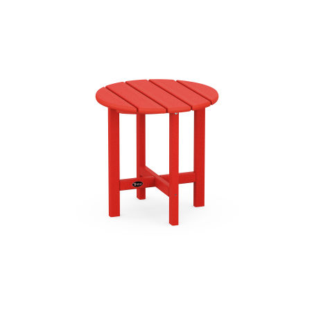 Trex Outdoor Furniture Cape Cod Round 18" Side Table in Sunset Red