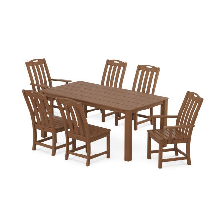 POLYWOOD Yacht Club 7-Piece Parsons Dining Set in Tree House