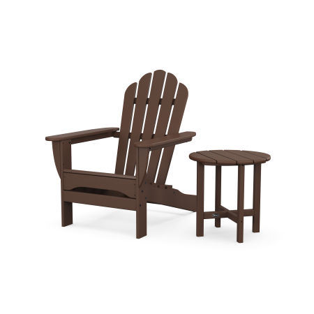 POLYWOOD Monterey Bay Adirondack Chair with Side Table in Vintage Lantern