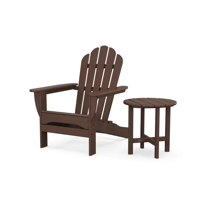 POLYWOOD Monterey Bay Adirondack Chair with Side Table