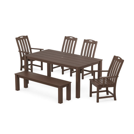 POLYWOOD Yacht Club 6-Piece Parsons Dining Set with Bench in Vintage Lantern