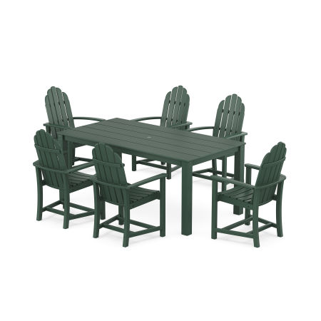 POLYWOOD Cape Cod Adirondack 7-Piece Parsons Dining Set in Rainforest Canopy