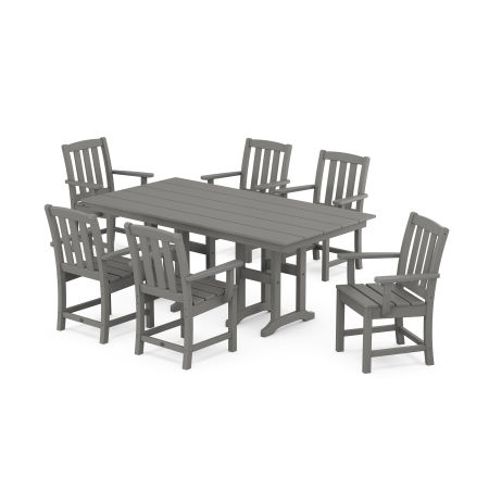 POLYWOOD Cape Cod Arm Chair 7-Piece Farmhouse Dining Set in Stepping Stone