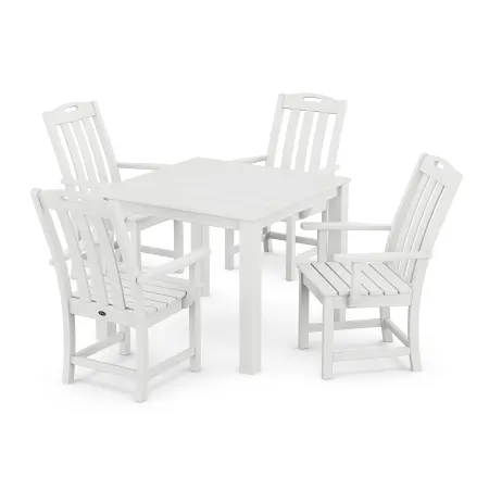 POLYWOOD Yacht Club 5-Piece Parsons Dining Set in Classic White