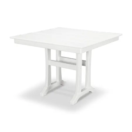 Trex Outdoor Furniture Farmhouse Trestle 37" Dining Table in Classic White