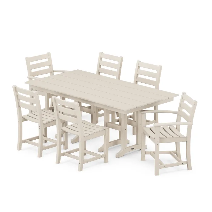 POLYWOOD Monterey Bay 7-Piece Farmhouse Dining Set