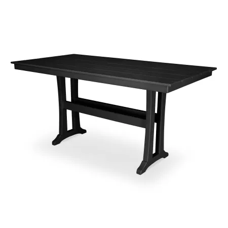 Trex Outdoor Furniture Farmhouse 37" x 72" Counter Table in Charcoal Black
