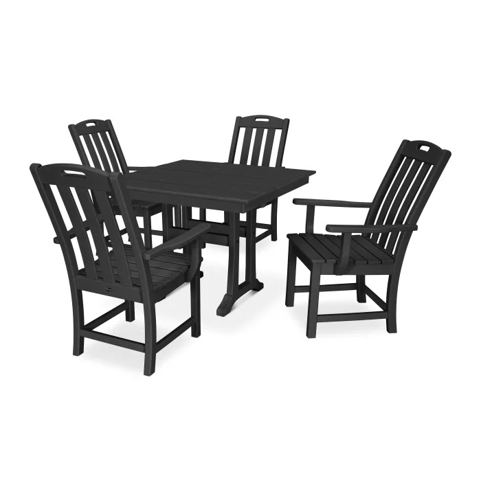 Trex Outdoor Furniture Yacht Club 5-Piece Farmhouse Trestle Arm Chair Dining Set