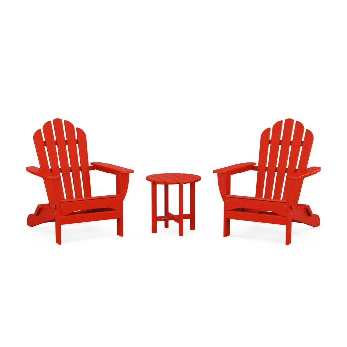 POLYWOOD 3-Piece Monterey Bay Folding Adirondack Set