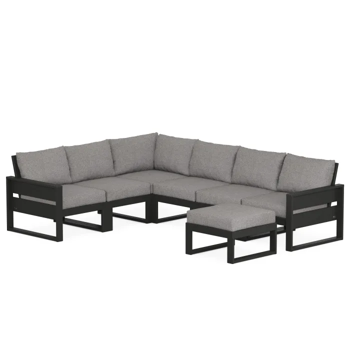 POLYWOOD Eastport 6-Piece Sectional with Ottoman
