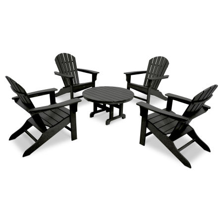 Trex Outdoor Furniture Yacht Club Shellback 5-Piece Adirondack Conversation Group in Charcoal Black
