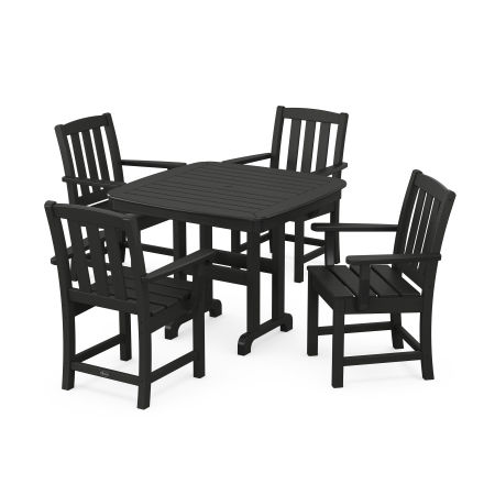 POLYWOOD Cape Cod 5-Piece Dining Set in Charcoal Black