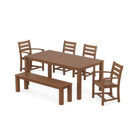 POLYWOOD Monterey Bay 6-Piece Parsons Dining Set with Bench in Tree House