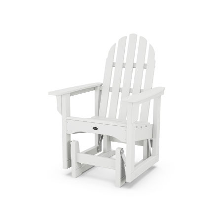 Trex Outdoor Furniture Cape Cod Adirondack Glider Chair in Classic White