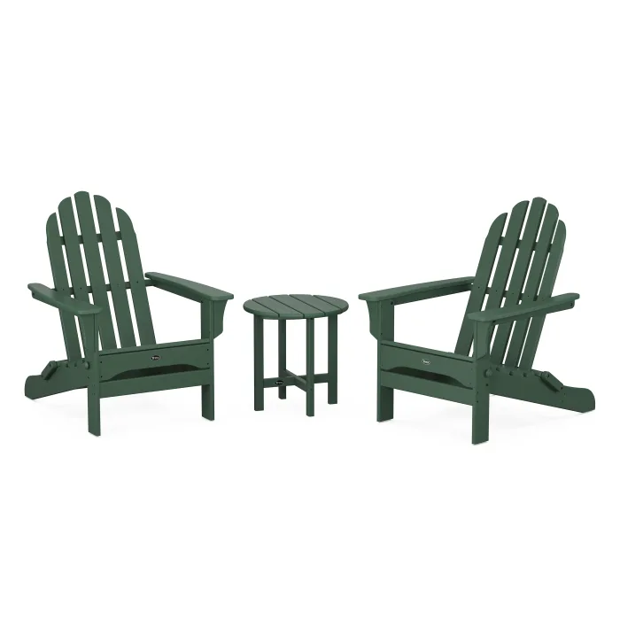 Trex Outdoor Furniture Cape Cod Folding Adirondack Set with Side Table