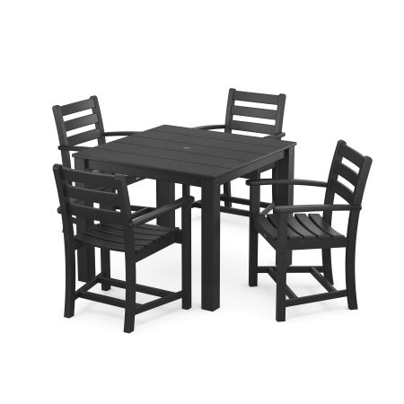POLYWOOD Monterey Bay 5-Piece Parsons Dining Set in Charcoal Black