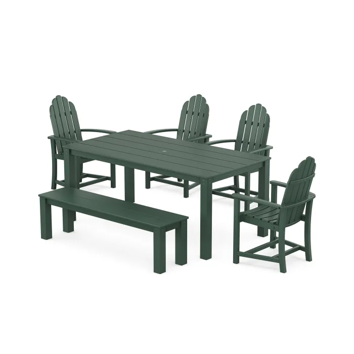 POLYWOOD Cape Cod Adirondack 6-Piece Parsons Dining Set with Bench